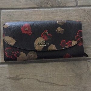 Red and Black Floral Wallet